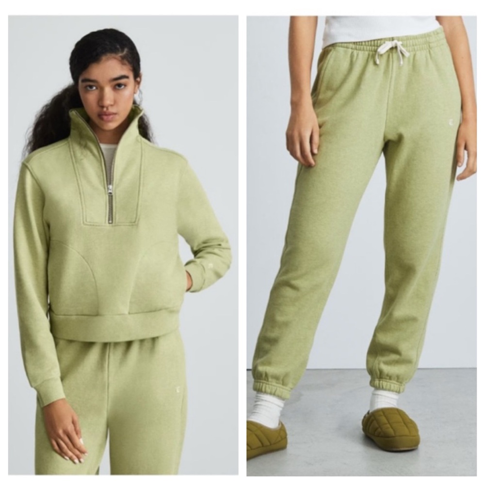 Everlane The Track Half Zip (M) and Jogger (S), 100% cotton